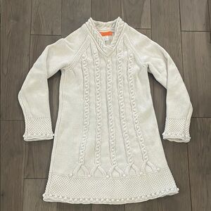 Cynthia Steffe Ivory Cable Knit Sweater Dress Size M Girls